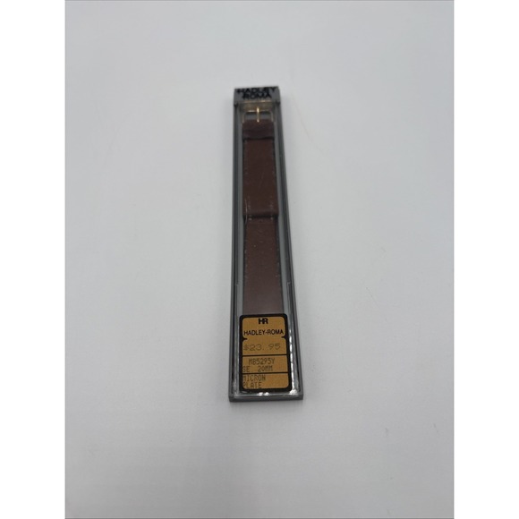 Accessories - Vintage Hadley Roma Brown Leather Watch‎ Band 20mm New In Box Micron Plate